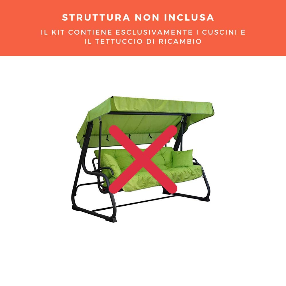Cuscini Per Dondolo 4 Posti Tecnoweb - Con Tettuccio, Made In Italy, Per Esterni - Foto 1