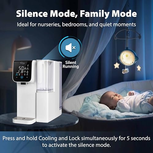 Image of iSpring RCD100-THCW Hot & Cold Countertop Reverse Osmosis System, White, RO Water Filter Dispenser, 9 Temperature Options from 50-210F & 6 Dispensing Volumes, TDS & Filter Life Monitor