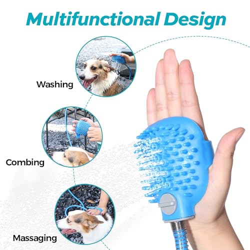 CEASELESLY 4 in 1 Badewerkzeug für Hunde, Duschkopf, Wasch- und Duschaufsatz, Massieren und Pflegen von Haustieren im Innen- und Außenbereich, für Pferde, Nutztiere und Große Hunde