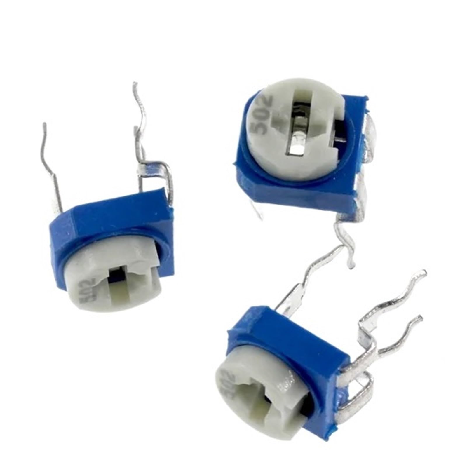 RISWEKFW 20Pcs 100-1MOhm Blue&White Variable Horizontal Adjustable Variable Trimmer Resistor RM065 Rm-065 Potentiometer Assortment Kit(200R 20PCS)