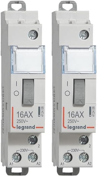 Legrand Interrupteur d'impulsion 1 broche 16 A - 250 V. (Lot de 2) - Gris - Bouton-poussoir - ON-ON-OFF