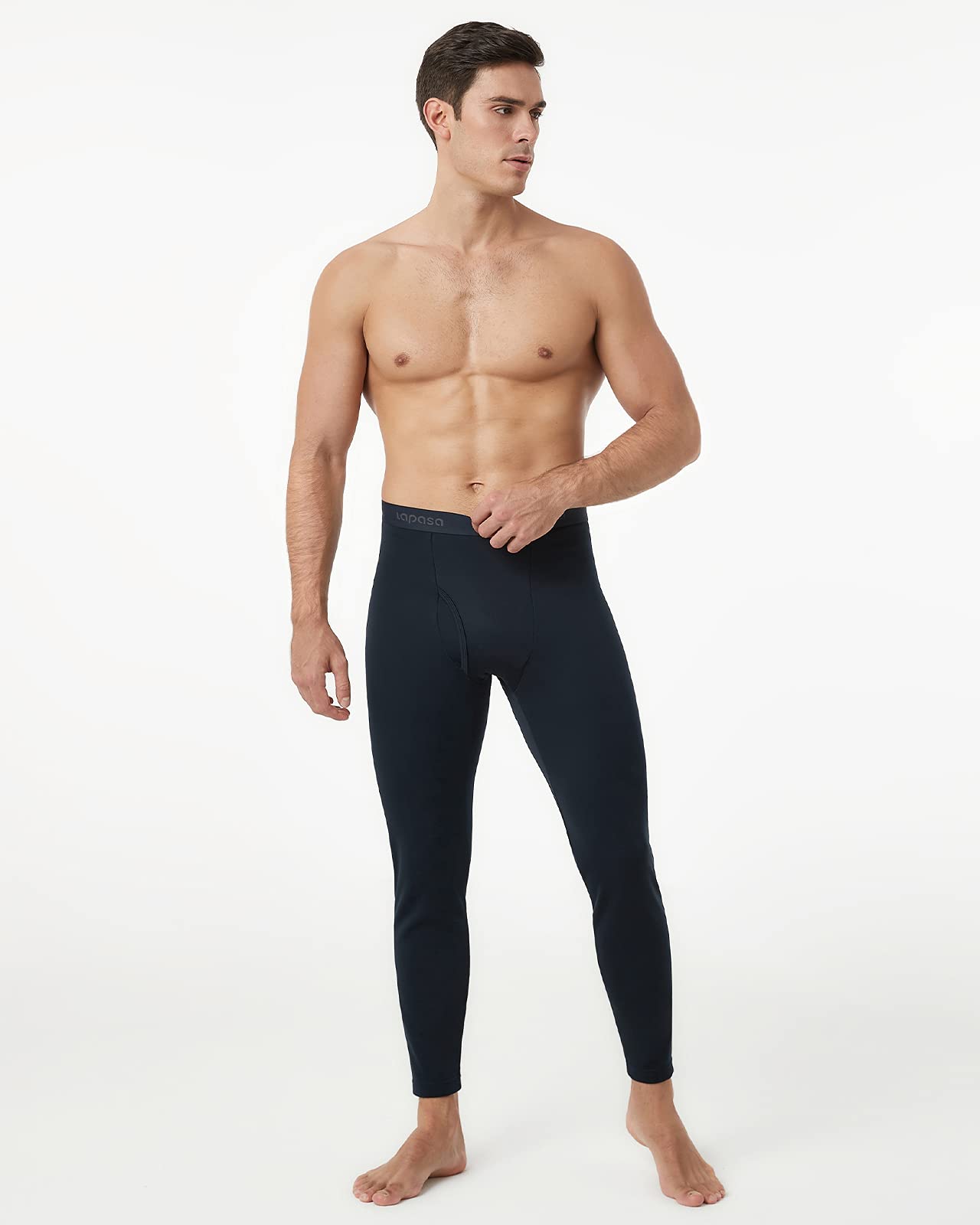 LAPASA Pacco da 2 o 1 Calzamaglie Termica Uomo Fodera in Pile Medio/Pesante Pantaloni Termici Sportivi Strato Base Biancheria Intima Leggings Caldi M10/M25/M56
