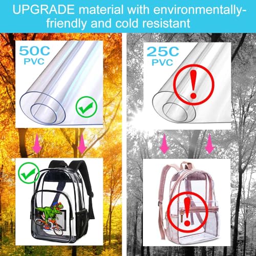 Image of KLFVB 3PCS Clear Backpack for Girls and Boys, Kids See Through Backpacks Stadium Approved, Transparent Bookbag for Elementary