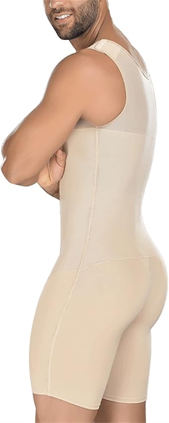 XMXM Plus Size Bodysuit for Men Weight Loss Compression Shaper Open Crotch Full Body Shapewear Tummy Control Waist Trainer
