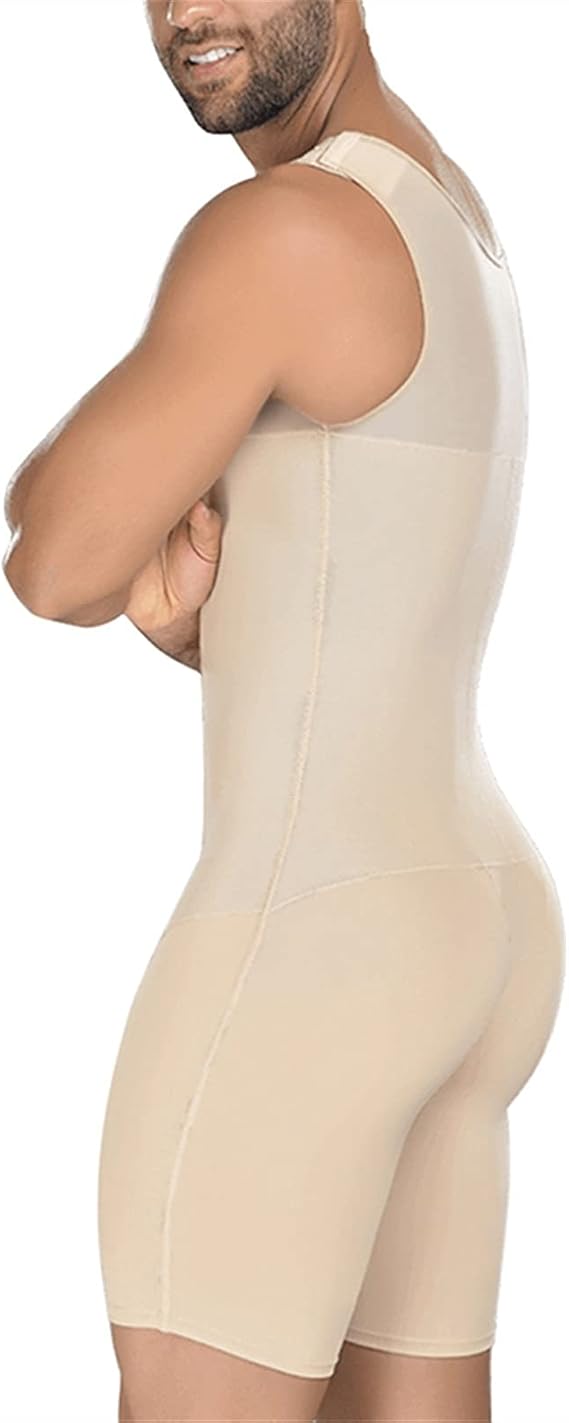 XMXM Plus Size Bodysuit for Men Weight Loss Compression Shaper Open Crotch Full Body Shapewear Tummy Control Waist Trainer
