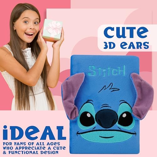 Disney Stitch not defteri, A5 çizgili, kalemli, günlük, kız çocukları için yazı gereçleri seti, çocuklar için hediyeler (mavi tüylü) - Görsel 2