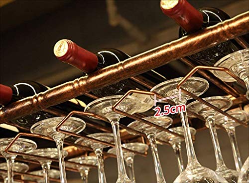 Bar estantes de vino restaurante con soporte para copas de hierro, a 6