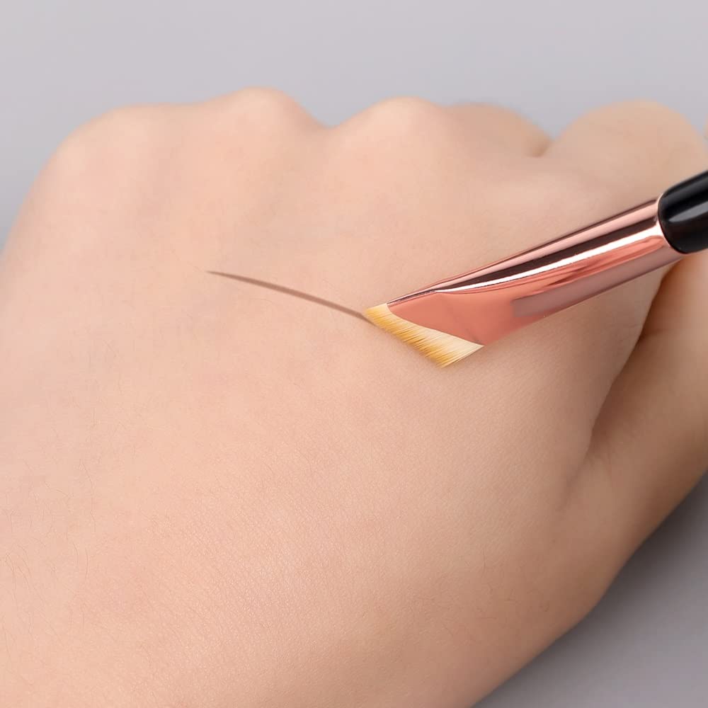 Pennello for Eyeliner a Naso a Falce Pennello for Trucco a Bordo di Coltello Pennello for Eyeliner Liquido Pennello for Eyeliner Liquido Sottile Testa Piatta ad Angolo Obliquo