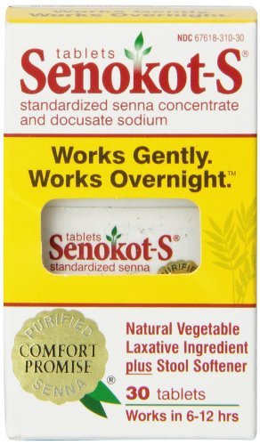 S, Natural Vegetable Laxative Ingredient Plus Stool Softener, 120 Count