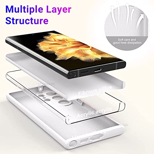 Image of LIRAMARK Liquid Silicone Soft Back Cover Case for Samsung Galaxy S23 Ultra 5G (White)