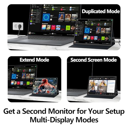 Image of Portable Monitor 10.5'' 1920x1280 (3:2) IPS Display, 100% sRGB, 430 Nits HDR, USB-C & HDMI Travel Monitor with Smart Case & Speakers, External Monitor for Laptop Mac Phone PS5 Xbox Switch