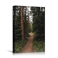 Canvas Wall Art Green Forest Dramatic Forest Landscape Living Room Multicolor Photography Rustic - 12x18 inches