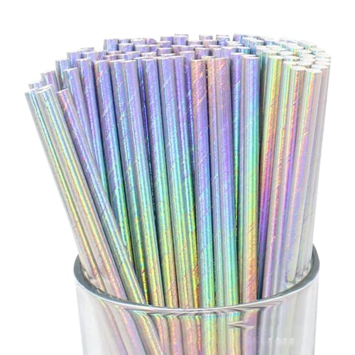 100 Pitillos de Papel Iridiscente para Fiesta miniatura 1
