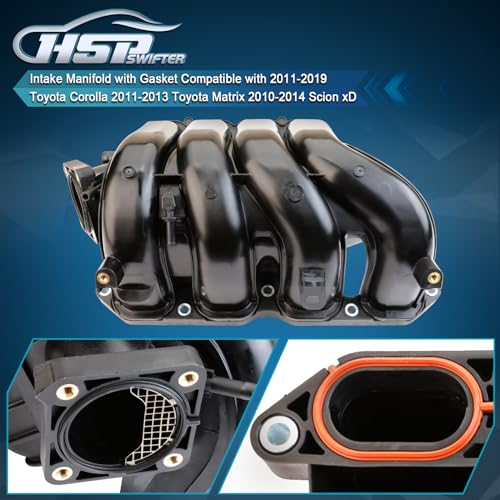 Image of Intake Manifold with Gasket Compatible with 2011-2019 Toyota Corolla 2011-2013 Toyota Matrix 2010-2014 Scion xD OE 17120-0T012 17120-37022
