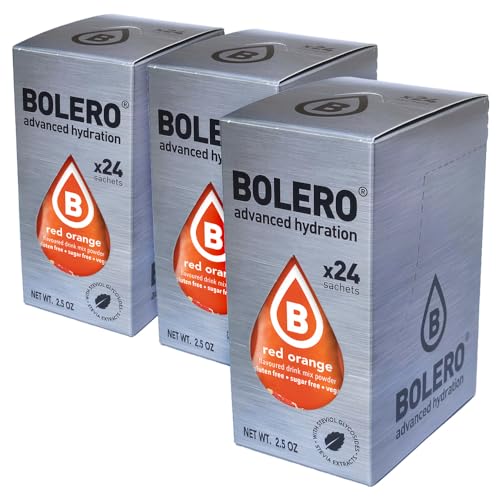 SET 72 BOLERO DA 3 GRAMMI RED ORANGE Preparato istantaneo per Bevande con Stevia e Vitamina C e Senza Zucchero