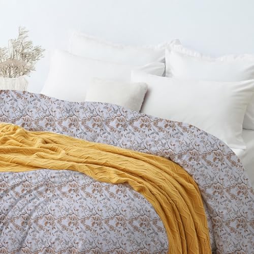 Image of LINENWALAS Premium Printed 100% Cotton Duvet Cover for Double Bed | Double Size Comforter Cover |Rajai Cover | Quilt Cover with Zipper Closure 90 x 100 Inches (Whispering Wings, Double Size)