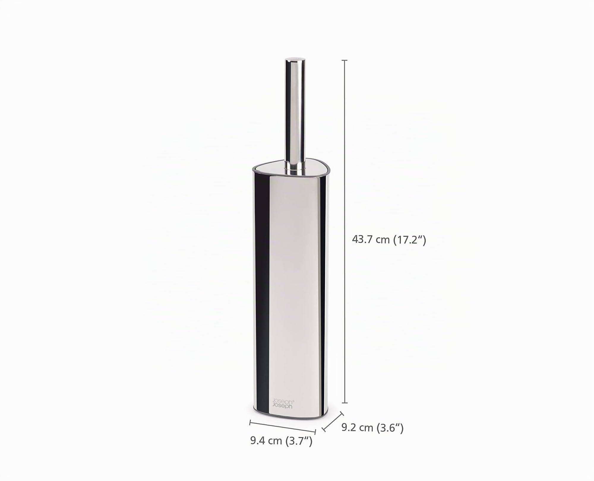 Joseph Joseph Flex - Portascopino Igienico Bagno Spazzola WC, testa sostituibile, Antigoccia, Anti-Intasamento, tripla azione a 360 gradi, finitura elegante in acciaio inox