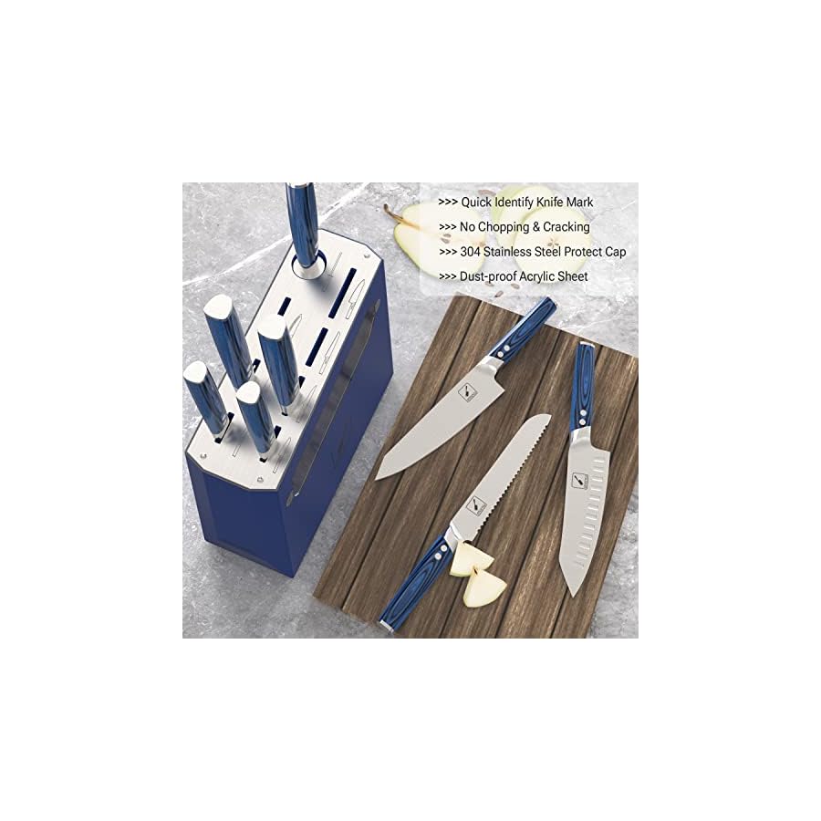 Knife-Set-imarku-9-Piece-Kitchen-Knife-Set-Knife-Sets-for-Kitchen-with-Block-and-Sharpener-Japanese-Stainless-Steel-Professional-Knife-Set-for-Chef-with-Ergonomic-Handle-Blue Imarku Premium Quality Knife Set with Block, 9 Pieces Professional Chef Knife Set with Knife Sharpener, Ergonomic Handle, Food Grade Stainless Steel Knife Set, Christmas Gifts for Women and Men