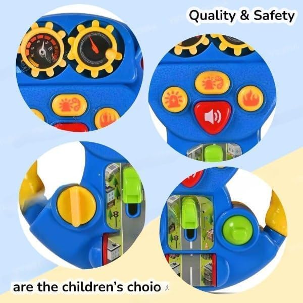 Image of Premium Kids Steering Driving Wheel Funny Interactive Driving Wheel with Music (Multi-Colour) (Y-1)