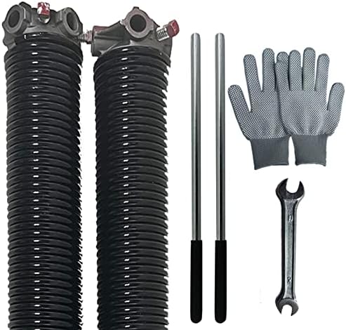 Relasia Garage Door Torsion Springs, 0.207" x 2" x 22" Pair of 2 with Non-Slip Winding Bars & Gloves, for Installation & Replacement, High Density Electrophoretic Coating, Min 16,000 Cycles
