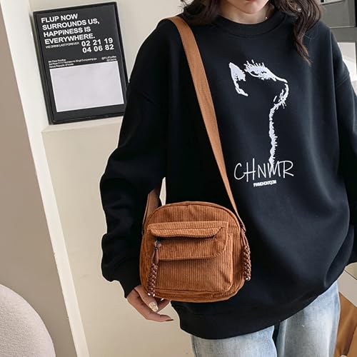 eYLun Women Crossbody Bag Mini Cute Purse Shoulder Bag Corduroy Aesthetic Small Adjustable Wallet Bag3