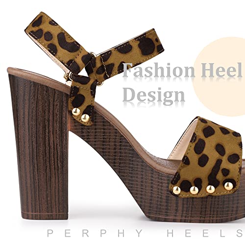 Perphy Round Toe Platform Slingback Chunky Heel Sandals for Women4