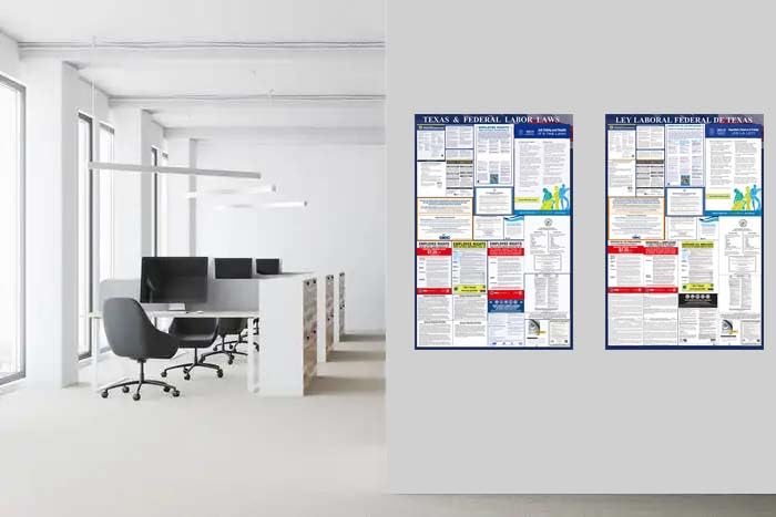 kikigo 2025 texas state and federal labor laws poster - osha workplace compliant 2434 x 3634 - all in one required posting -english amp spanish combo