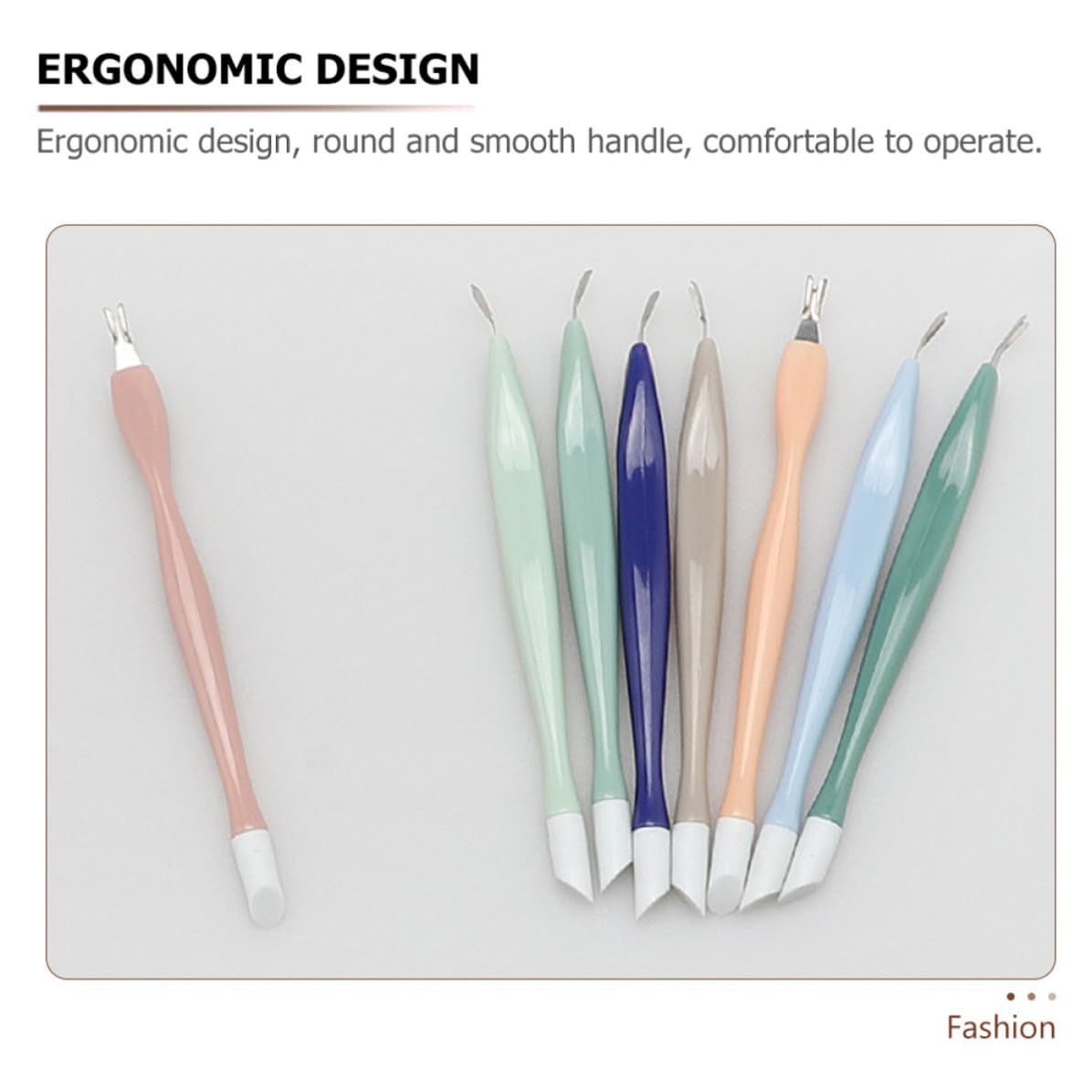 30pcs Ergonomic Nail Art Tool Set with Dual Heads Featuring Dead Skin Pusher and Stainless Steel Fork, Small Size with Plastic Abs Handle
