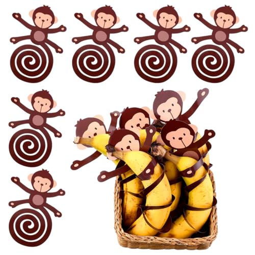 Weekgrat 24 Pcs Jungle Monkey Cutouts Banana Decorations with 60 Glue Point Dots Animal Cutouts for Zoo Birthday Hawaiian Luau Safari Theme Party Decorations Supplies