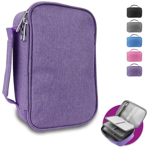 Estojo Box Escolar Grande 100 Lápis Nylon Com 72 Elásticos (Lilás)