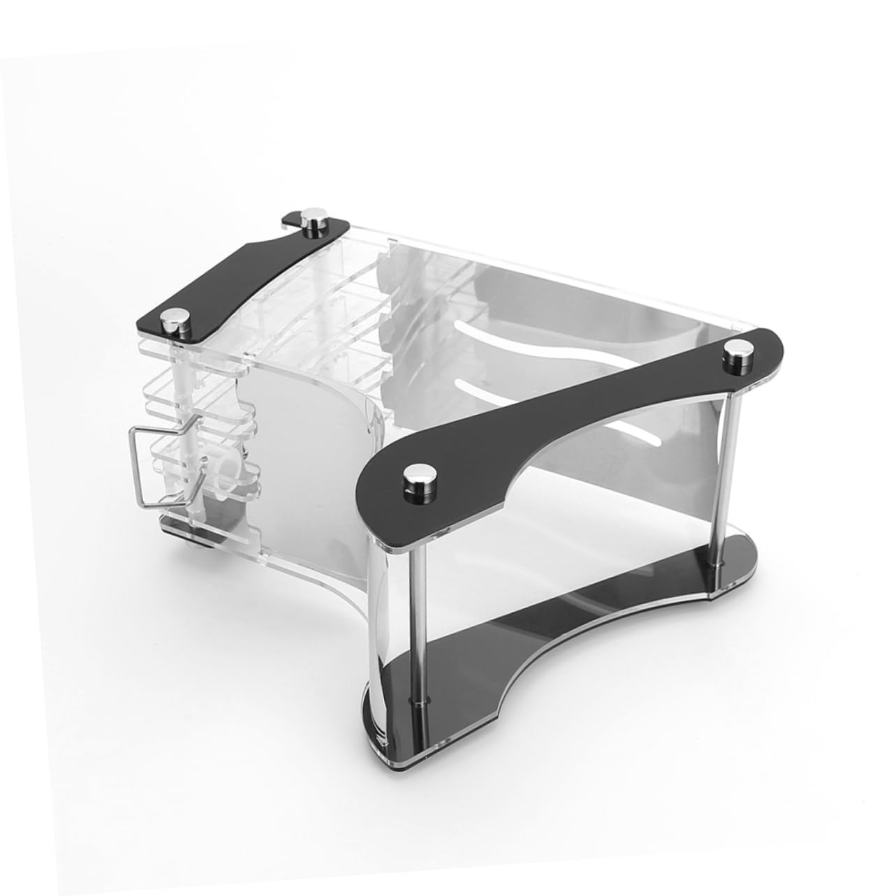 LIFKOME Transparenter Messerhalter mit Schrägen Einsätzen Stabiles Küchenregal zur Sicheren Aufbewahrung Rutschfest und Wasserabflussfähig für Indoor und Outdoor Küchenbereiche