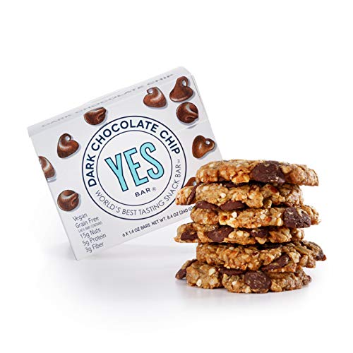 Yes bar – Dark Chocolate Chip – (6Count) Plant Based Protein, Decadent Snack