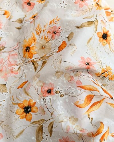 Tissu broderie anglaise 100% coton de qualité supérieure 100g/m²
