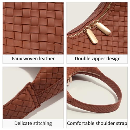 Leather Hobo Bags for Women Small Soft Shoulder Purse Slouchy Tote Handbags with Double Zipper Design 20252