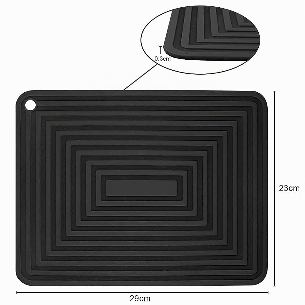 flintronic Dessous de Plat Silicone, 2PCS Anti-dérapant Anti-Chaleur 250 °C Multifonction Repose-cuillère Dessous de Verre de Cuisine Tapis de Table pour Cuisine et Salle à Manger