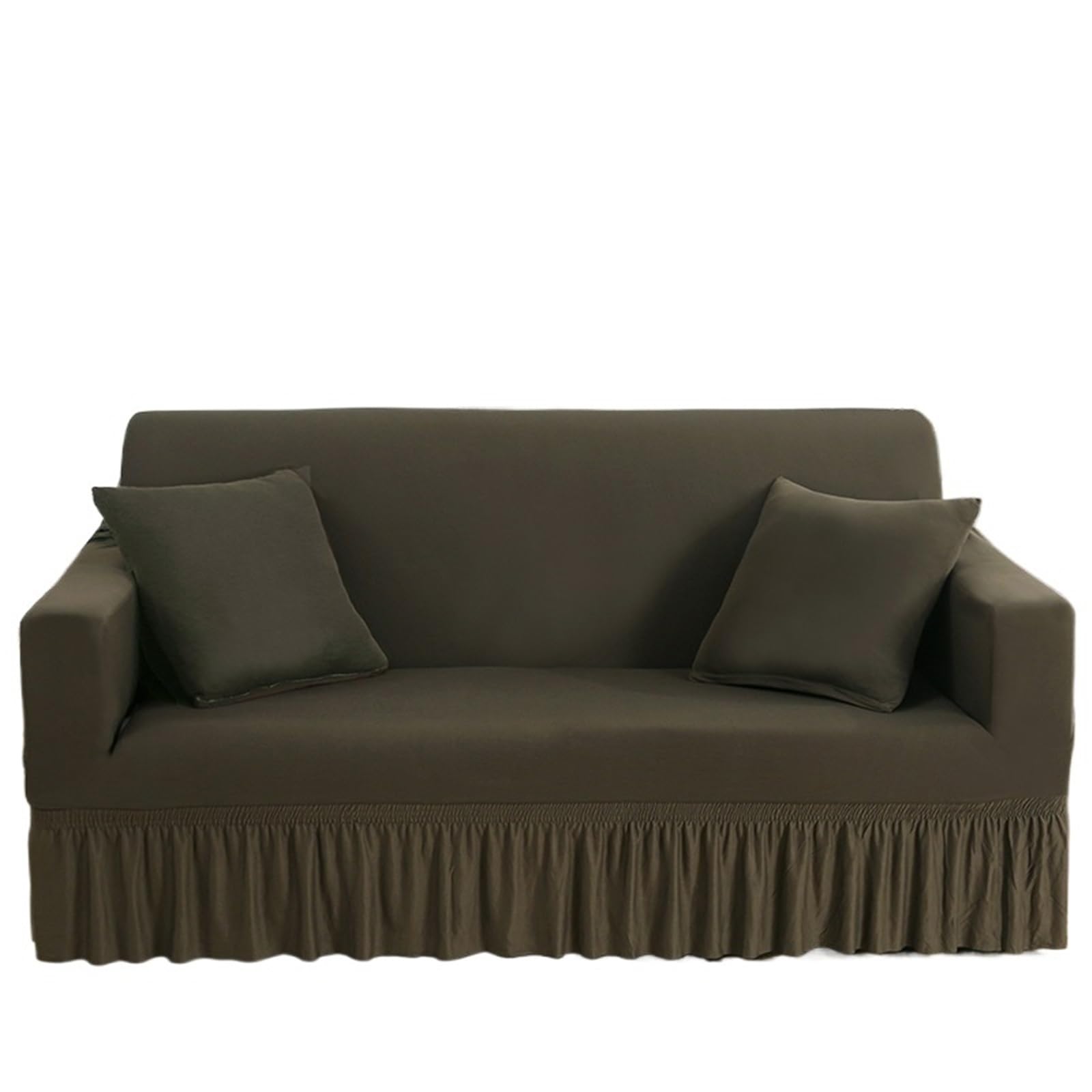 CHAKEUZND sofa slipcovers， Sofa And Chair Slipcovers With Skirt Elastic Seersucker Multicolor Multiple Sizes(Green,2-seater 145-185cm)