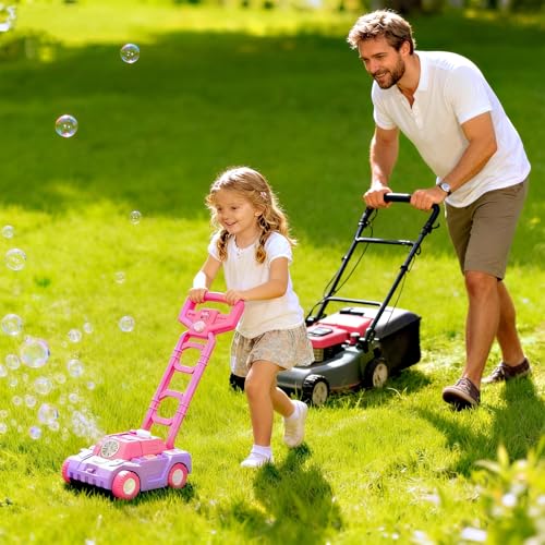 image for Bttyu Bubble Lawn Mower for Toddlers,Outdoor Bubble Machine with Push 
