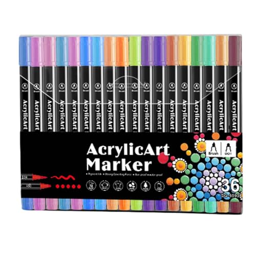Rotulador de pinceles acrílicos, rotuladores acrílicos para pintar, marcadores de colores con doble punta en varios colores, manualidades, suministros de arte, marcadores de colores creativos de