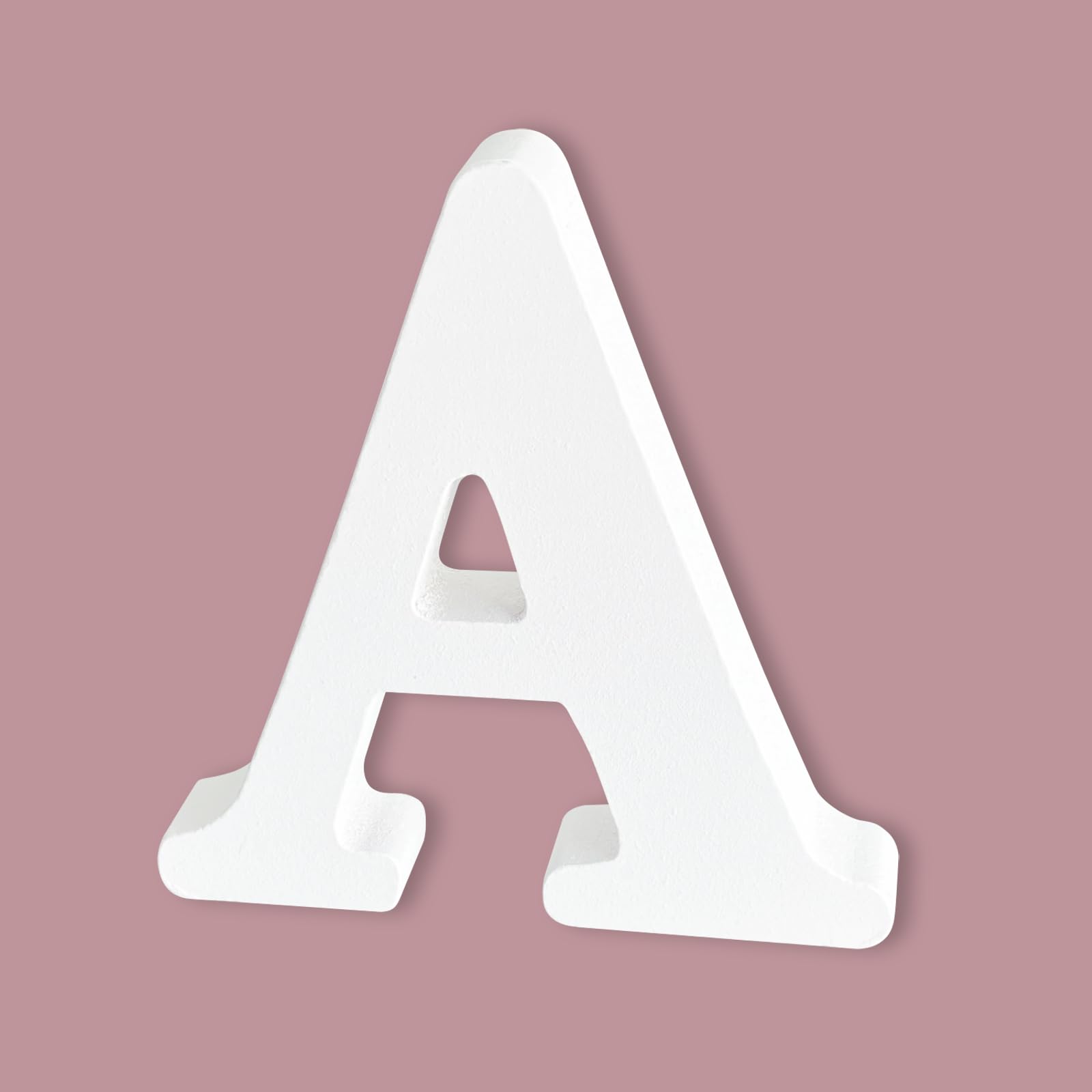 8 Inch Wooden Letters, White Wood Letters for Wall Decor, Unfinished Alphabet Letters for Crafts, Standing Letters Slices, Sign Board Decoration, Letter A