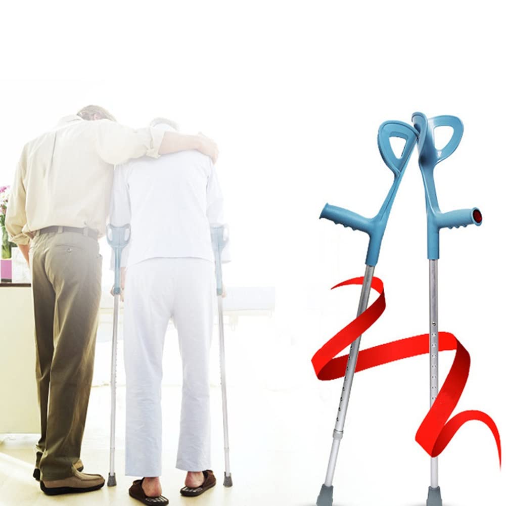 Muletas de Antebrazo para Adultos, Bastones Ergonómicos para Caminar, 10 Alturas Ajustables, Andador para Ancianos, Altura Aplicable: 140-190 cm (Color : Silver (1 Pair))