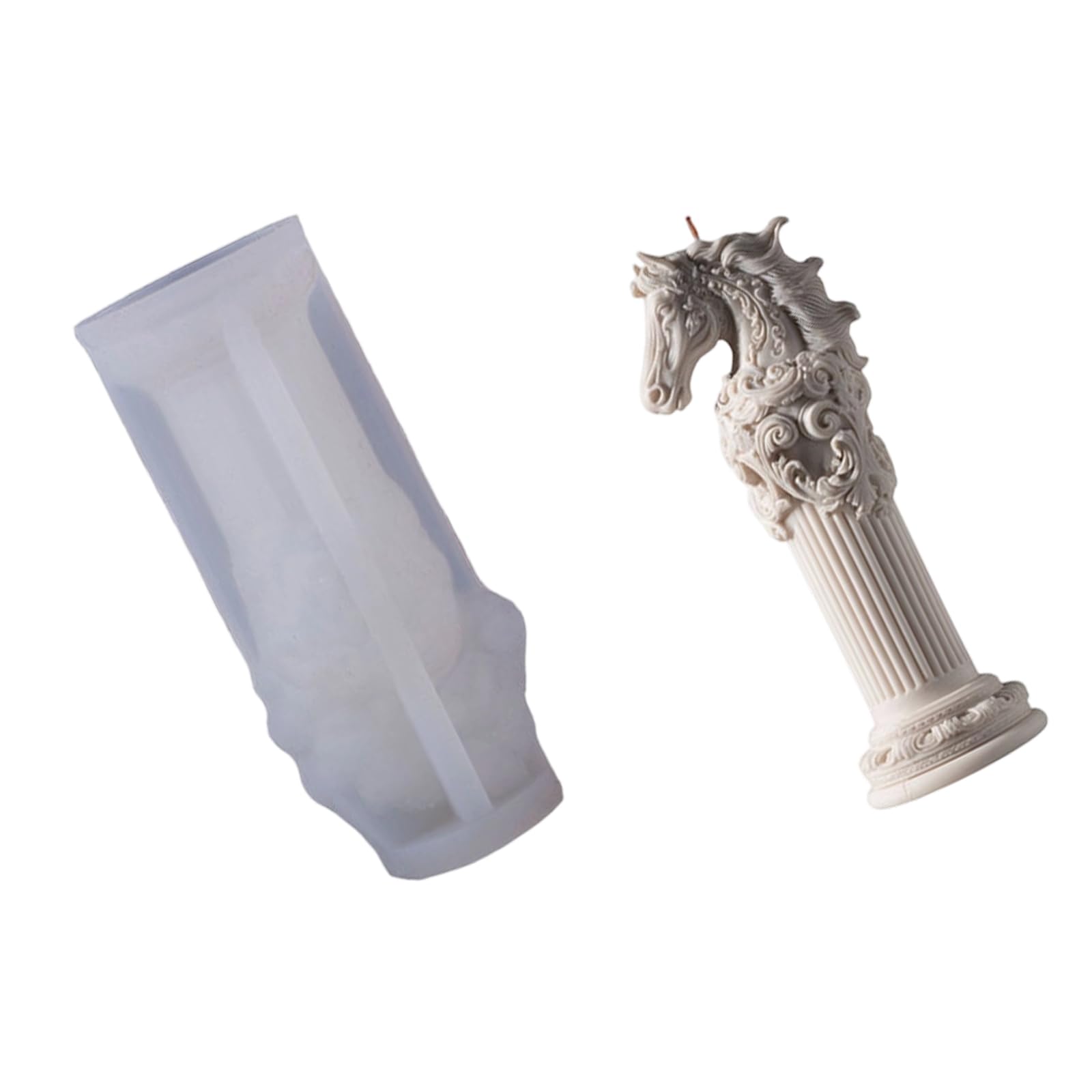 Linvimia Horse Head Relief with Roman Column Silicone Crafting Set for Scented Home Decoration Gift Horse Head