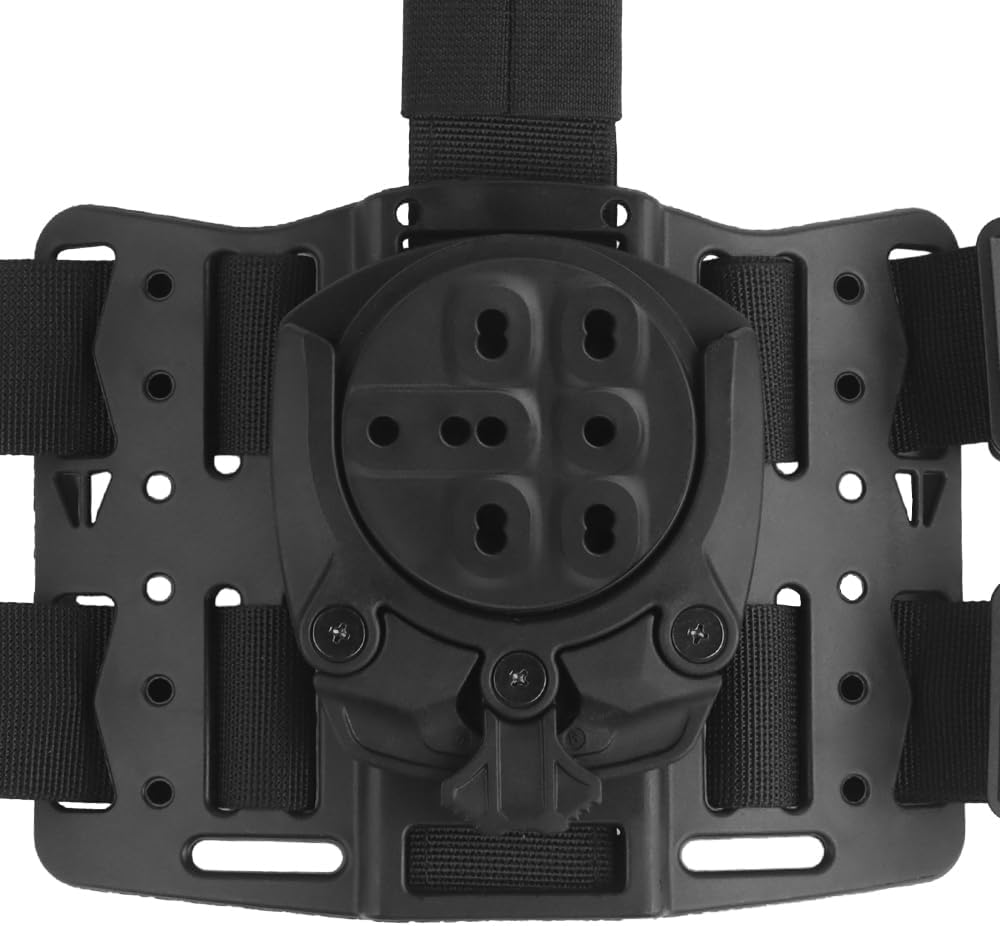 Drop Leg Platform 360 °Rotation Holster Platform Adapter Receiver Mounts with Adjustable Thigh Straps for Holsters and Magazine Pouches