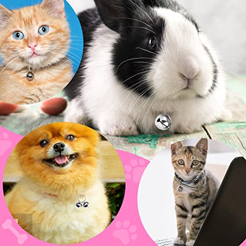 TOAOB 8 Stück 25mm Haustier Katzen Glocken Tracker Glocke Kleine Hundehalsband Handgefertigt Hängend Vintage Glöckchen mit 4 Anhänger Schlüsselring Heimtier Zubehör