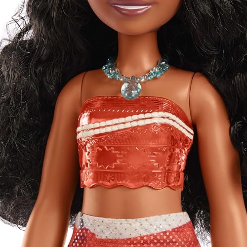 Mattel Księżniczka Disneya Vaiana Lalka z punktami zgięcia, ubrankiem i akcesoriami inspirowanymi filmem Disneya, prezent dla dzieci HPG68