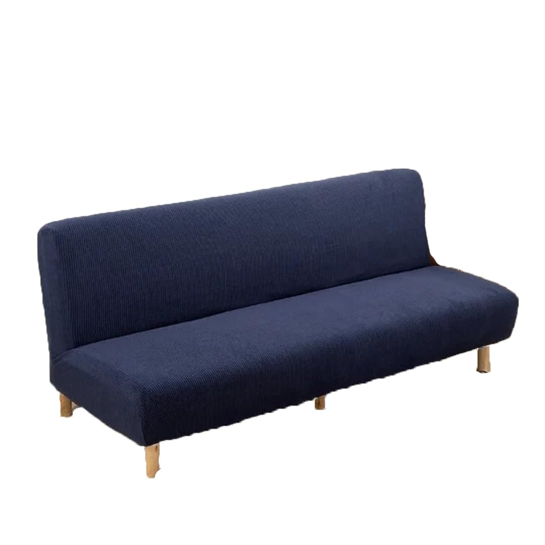 Housse de canapé extensible bleu marine grande taille tissu élastique moderne