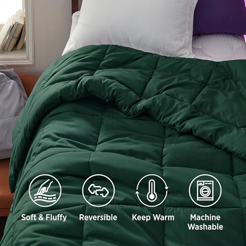 Image of Bedsure Comforter Duvet Insert - Quilted Comforters Twin XL Size, All Season Duvet, GentleSoft Down Alternative Bedding, with 8 Tabs, Gifts for Women /Men, Green, Twin XL 92 x 68 Inches