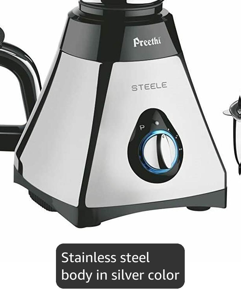 Amazon.com: Preethi Steele 3-Jar Mixer Grinder, 550-Watt, Silver