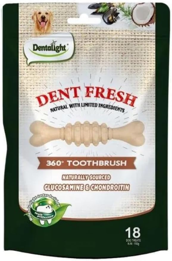3" Dent Fresh 360° Toothbrush Healthy joint Dog Treat 18Pcs/Pack (150g)