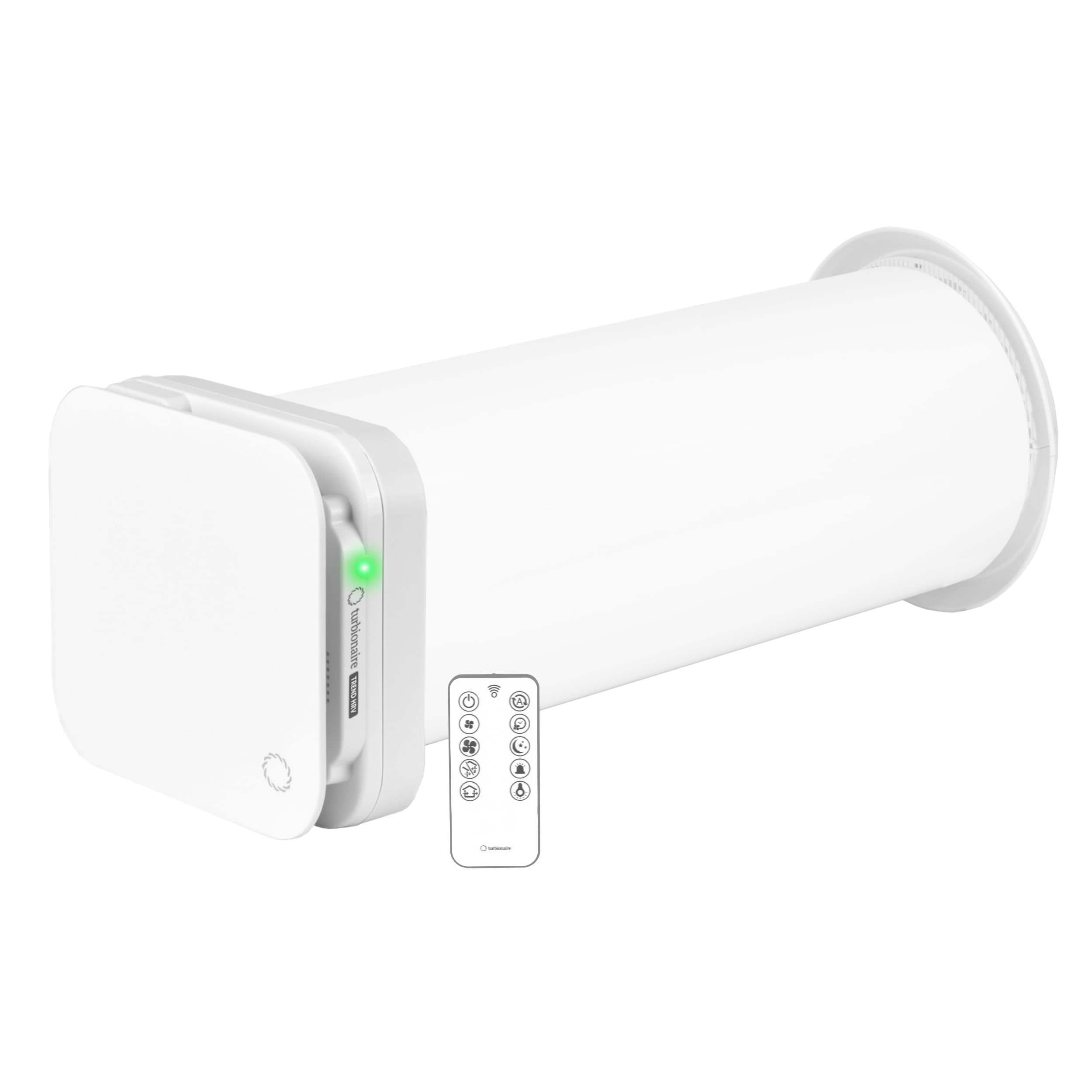 Turbionaire Trend HRV 150 WM Unidad VMC Descentralizada con Recuperación de Calor, Sensor Humedad, Mando a distancia, Temporizador, 8 Velocidades, Flujo de Aire Reversible, 158 mm, 3 años de garantía