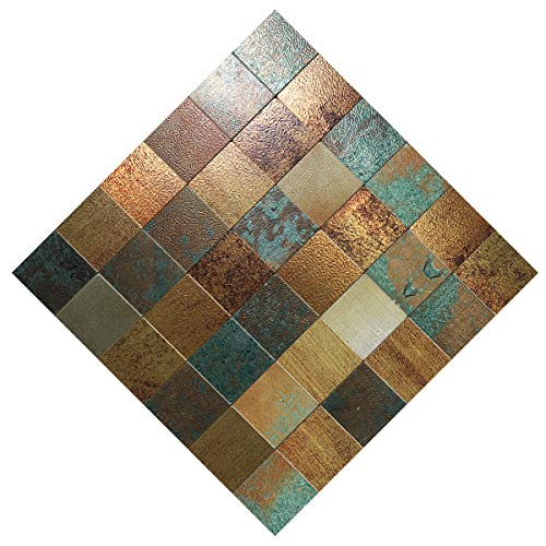 HomeyMosaic Peel and Stick Tile Backsplash for Kitchen Wall Decor Aluminum Surface Metal